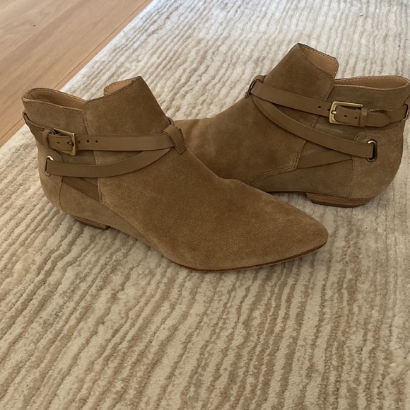 Belle Sigerson Morrison Camel Suede Strappy booties - Picture 3 of 15